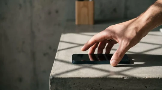 Professional visualization comparing biometric authentication security with traditional password protection methods in mobile technology
