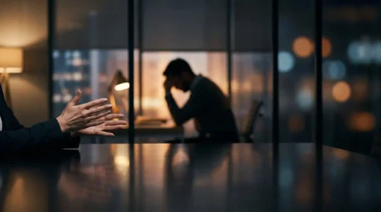 Executive analyzing encrypted business data during critical ransomware incident response