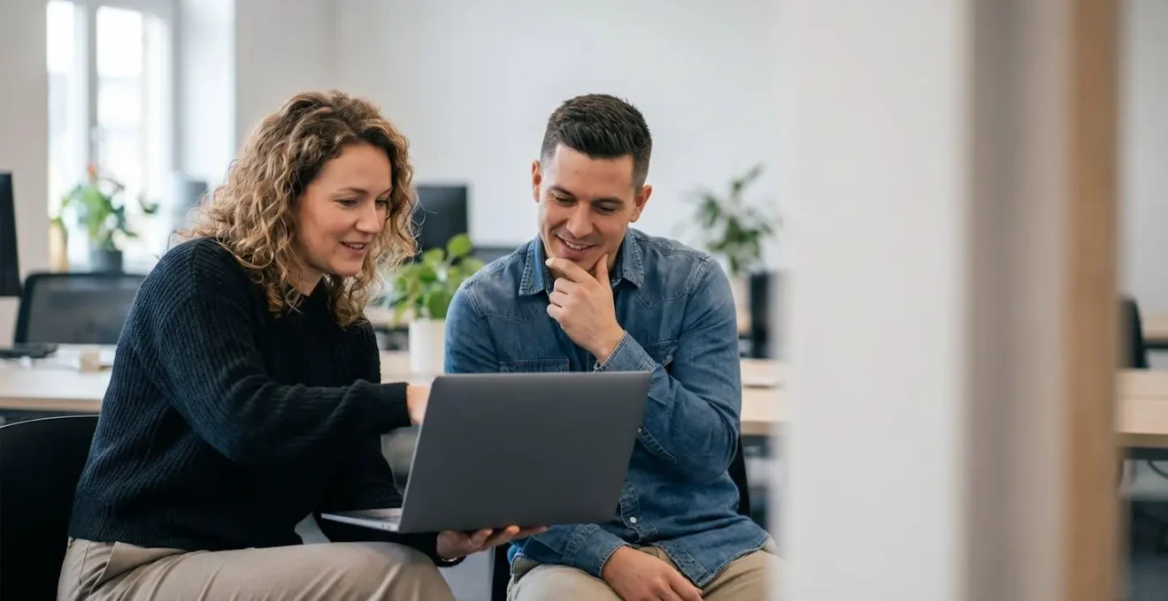 Developers collaborating on code review workflow with pull request approval process