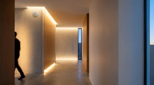 Motion sensor automatically controlling home lighting for energy efficiency