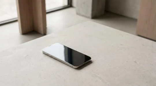 Immaculate iPhone device positioned on premium surface representing optimal condition for maximum UK resale value